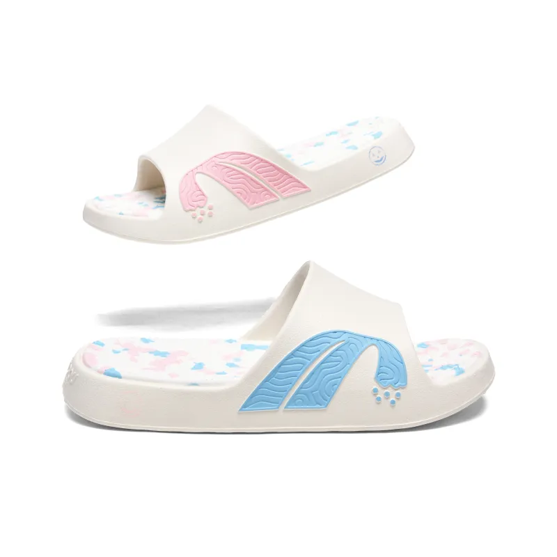 DUANGOU Quiet Slip Resistant Abrasion Resistant Slide Slippers Unisex Two Tone Ice Cream-4