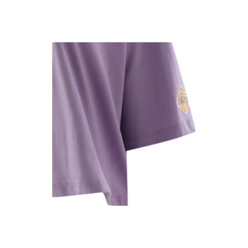 NBA Lakers Team Drop Shoulder Sleeve T Shirt Women's Purple-1