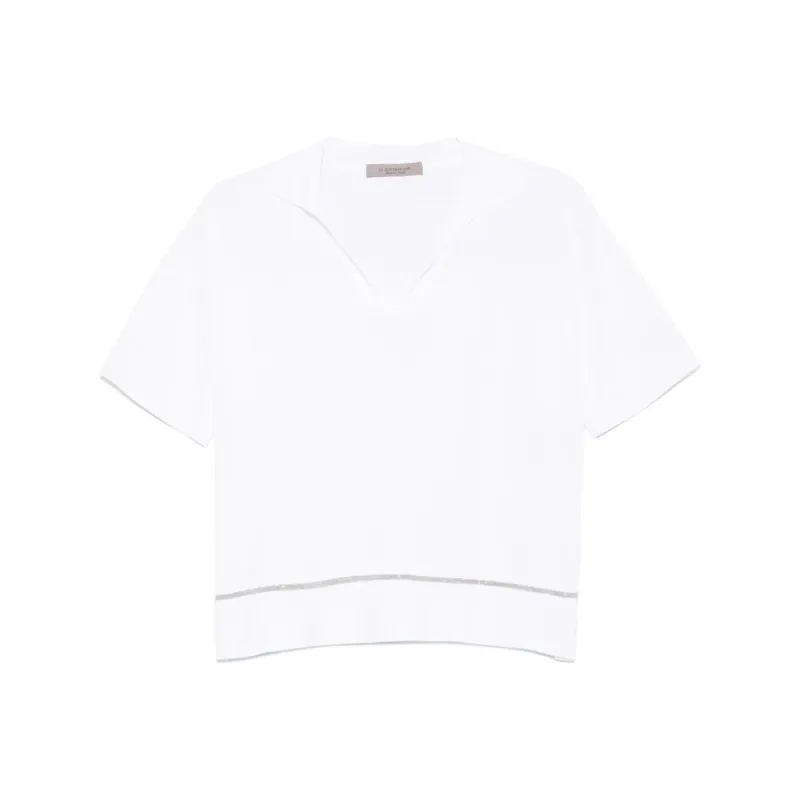D.Exterior Bead detail T shirt-0
