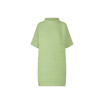 PLEATS PLEASE ISSEY MIYAKE Short Sleeved Dress Women's Light Green