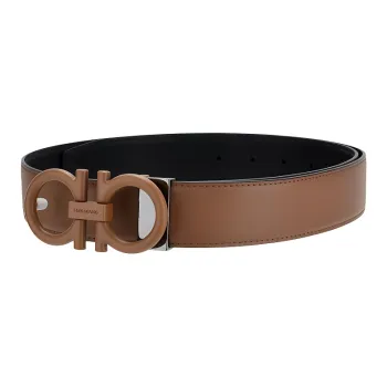 FERRAGAMO Cow Leather Belts Unisex Brown 
