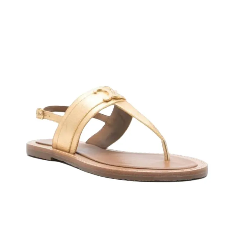 CELINE One Strap Sandals Women's Gold-2