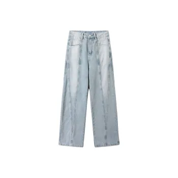 SHUXI Jeans Women's Stone-Ground Blue/White