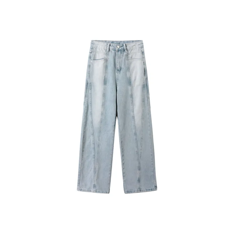 SHUXI Jeans Women's Stone-Ground Blue/White-0