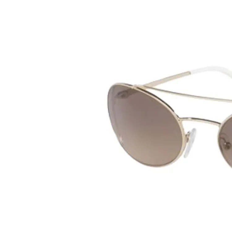 PRADA Metal Oval Sunglasses Women's Gold-1