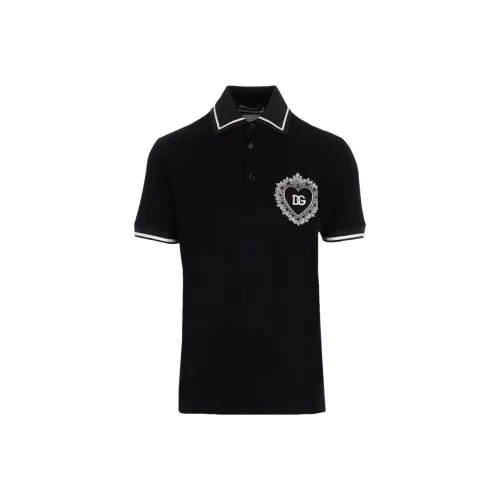 Dolce & Gabbana 블랙 남성 폴로 셔츠