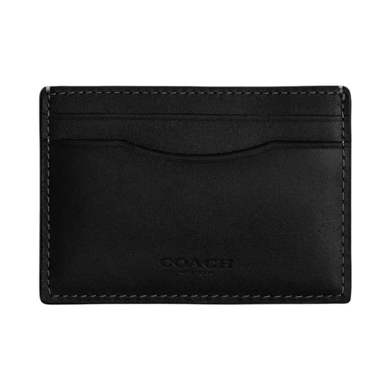 COACH Money Clip Leather Card Holder Mini Men's Black-0
