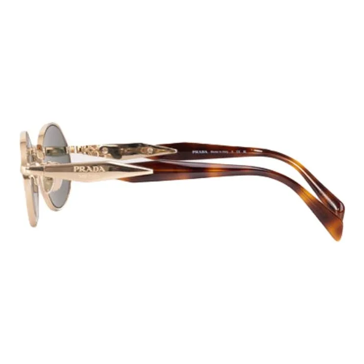 PRADA Metal Round Sunglasses Women's Gold-1