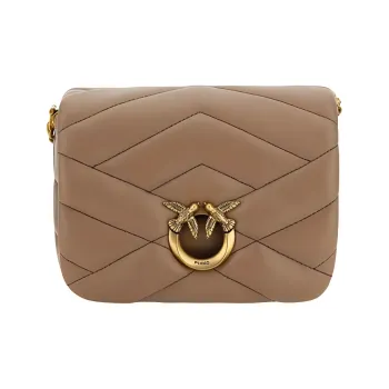 PINKO Leather Shoulder Bag Women's Light Brown