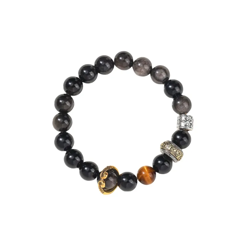 XIBAOCHUNHUA Obsidian Bracelets Unisex-5