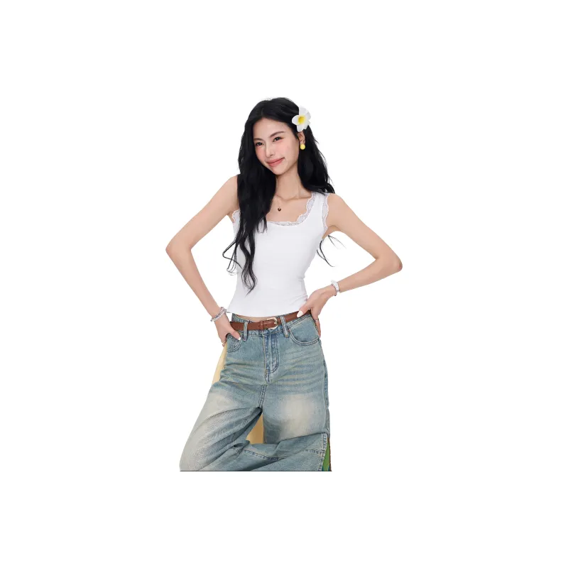 MISS FLY Tank Tops Women's White-0