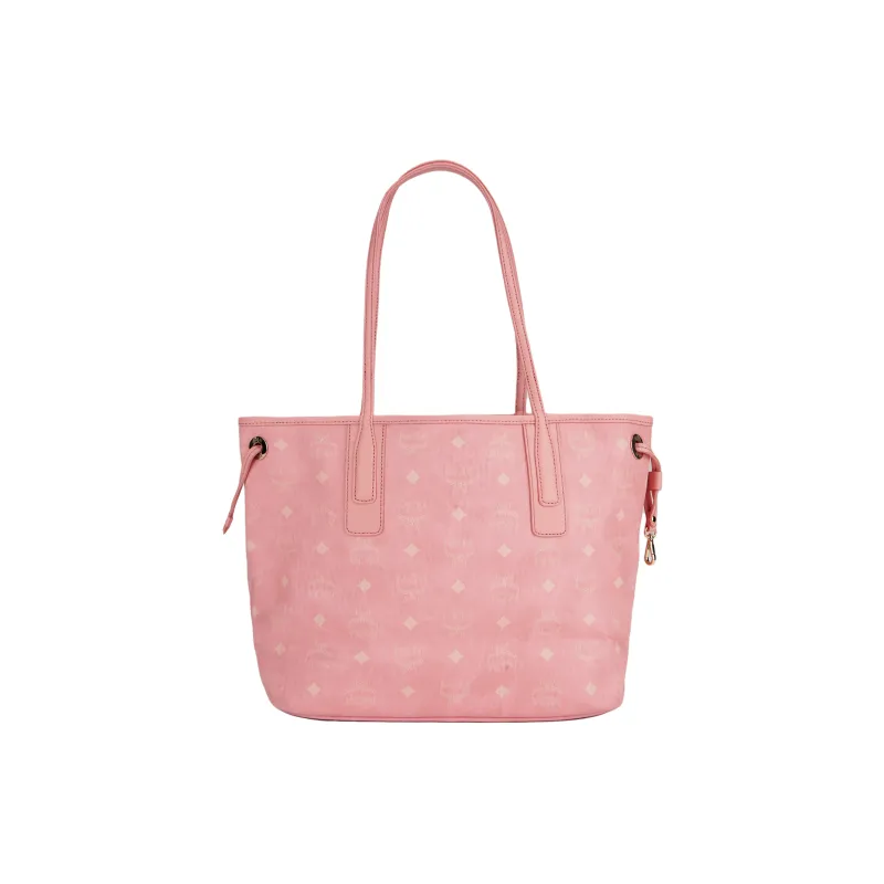 MCM Liz Visetos Artificial Leather Combo Bag, Tote Bag, Shopping Bag, Handbag, Shoulder Bag Trumpets Women's Pink-2