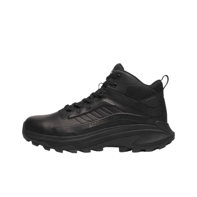 MERRELL MOAB SPEED 2 Cushioning, Abrasion Resistant, And Waterproof Mid Top Hiking Shoes Men's Black-0