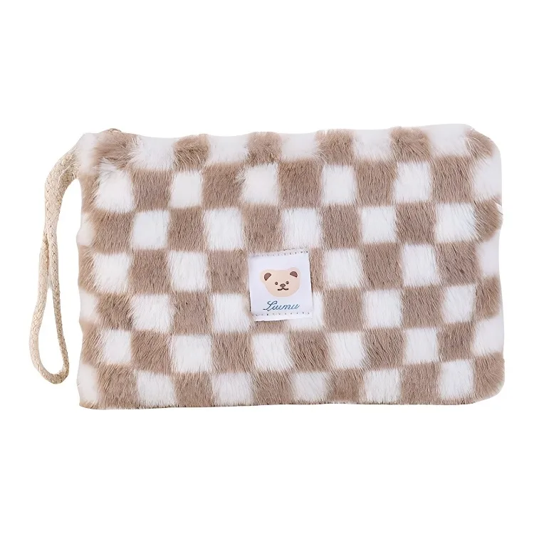 ZHIYIN Portable Plush Storage Bag With Large Capacity For Travel And Skincare Products Make up Tools-8