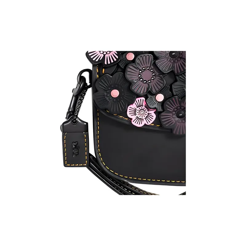 COACH Suede Clutch Trumpets Women's Black & Pink-1
