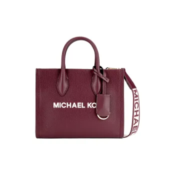 MICHAEL KORS Mirella Leather Tote Bag, Shopping Bag, Handbag Trumpets Women's Fuchsia