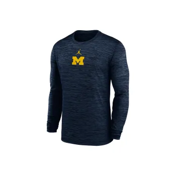 JORDAN Michigan Sideline Velocity Men's JORDAN Brand Dri FIT College Long Sleeve T Shirt