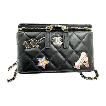 CHANEL Sheepskin Crossbody Bags Trumpets Women's Black