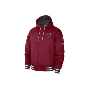 Nike Nba Chicago Bulls Courtside City Ediotion Full Snap Loose Fit Jacket