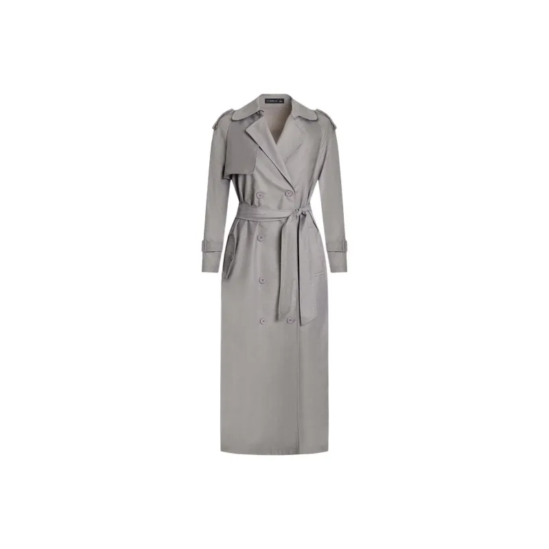 Lioness Trench Coats Women's Gray-0