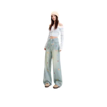 SNOOPY Jeans Women's Light Blue