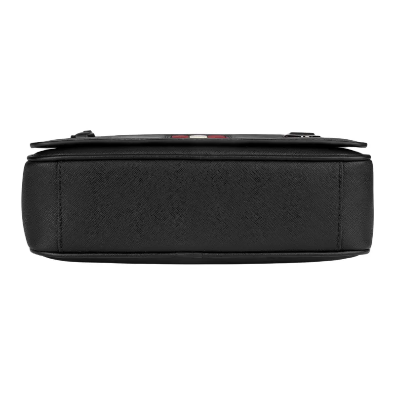 BALLY Leather Shoulder Bag, Crossbody Bag Men's Black-3