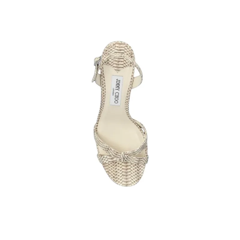 Jimmy Choo Elsy One Strap Sandals 7cm Women's Cream-4