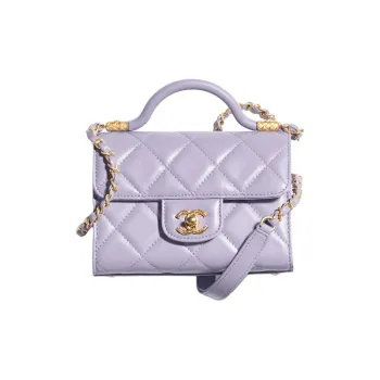 CHANEL Sheepskin Flap Bag, Shoulder Bag, Crossbody Bag, Handbag Mini Women's Taro Purple