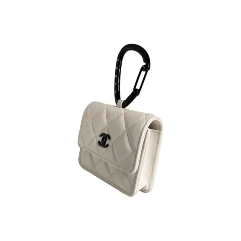 CHANEL 21K Winter Sheepskin Coin Purse, Card Holder Mini Women's White-2