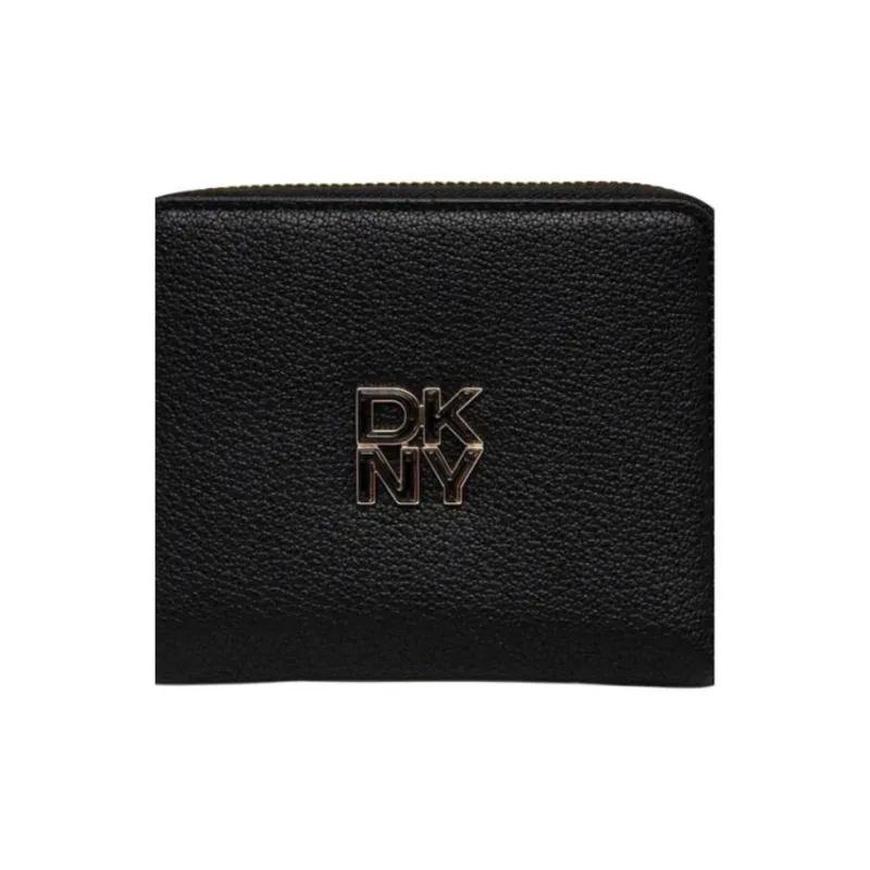 DKNY Leather Wallet Medium Size Women's Black-2