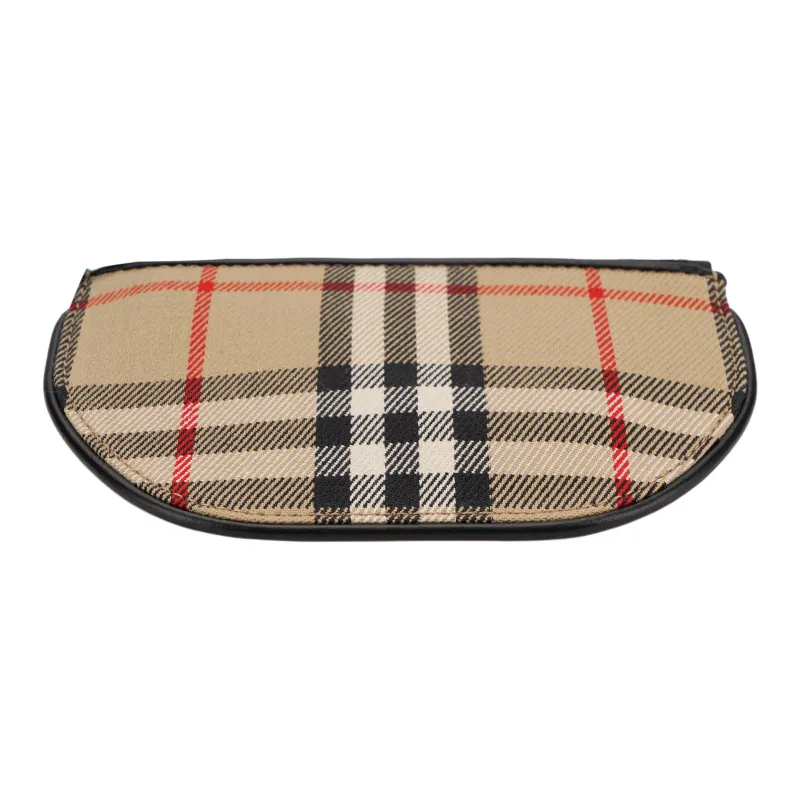 Burberry Olympia Cotton With Calfskin Crescent Bag Clutch Wallet Storage Bag Wallet Coin Purse Unisex Khaki-3