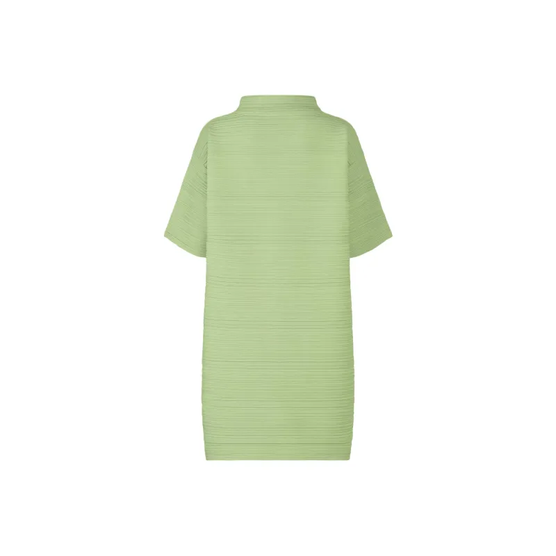 PLEATS PLEASE ISSEY MIYAKE Short Sleeved Dress Women's Light Green-1