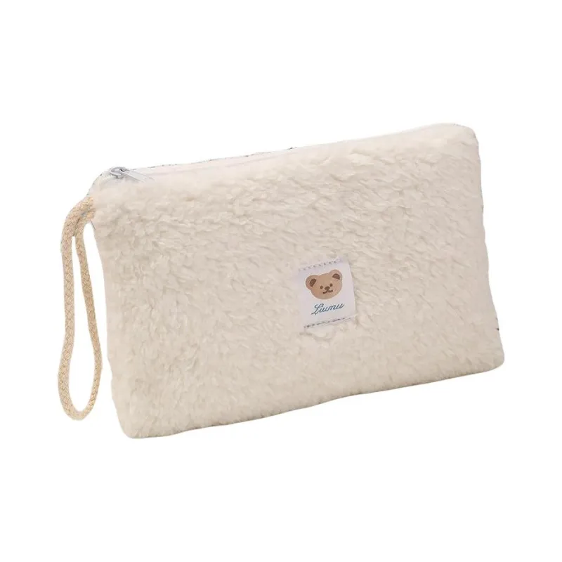 ZHIYIN Portable Plush Storage Bag With Large Capacity For Travel And Skincare Products Make up Tools-0