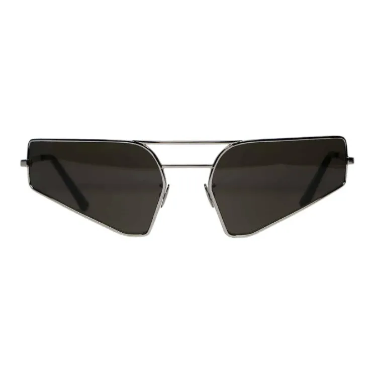 RICK OWENS/RO Stainless Steel Aviator Sunglasses Unisex Black-0