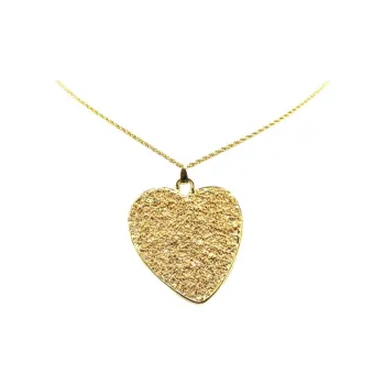 SAINT LAURENT 20th Century Plated Heart Pendant Necklace Costume Necklace