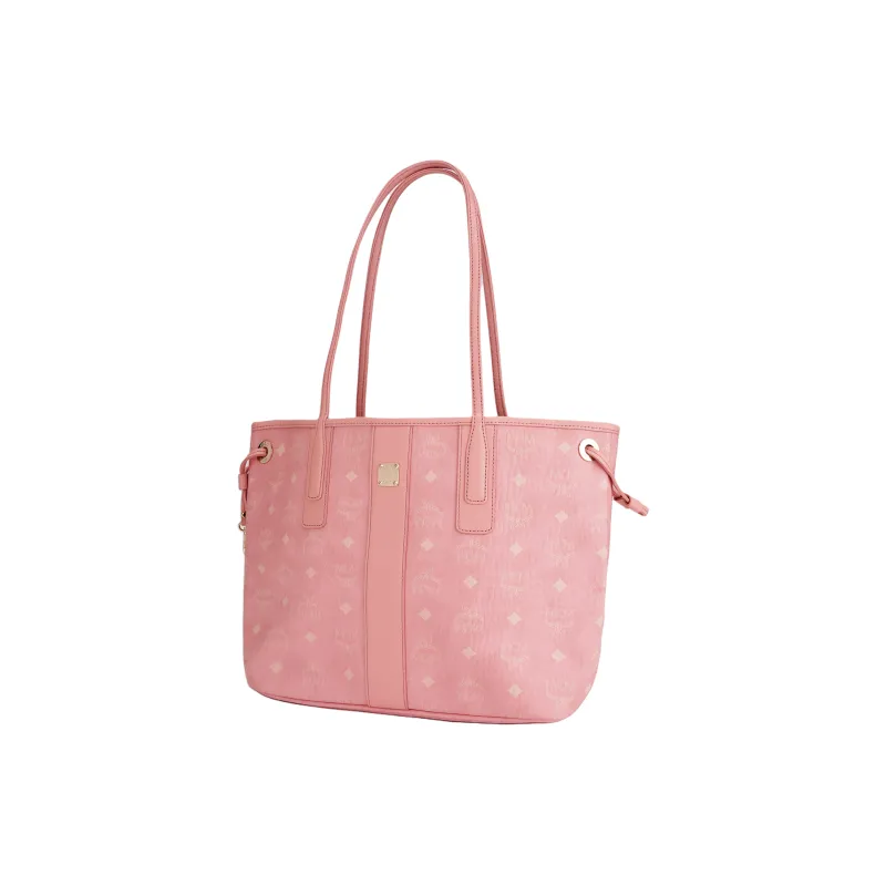 MCM Liz Visetos Artificial Leather Combo Bag, Tote Bag, Shopping Bag, Handbag, Shoulder Bag Trumpets Women's Pink-1