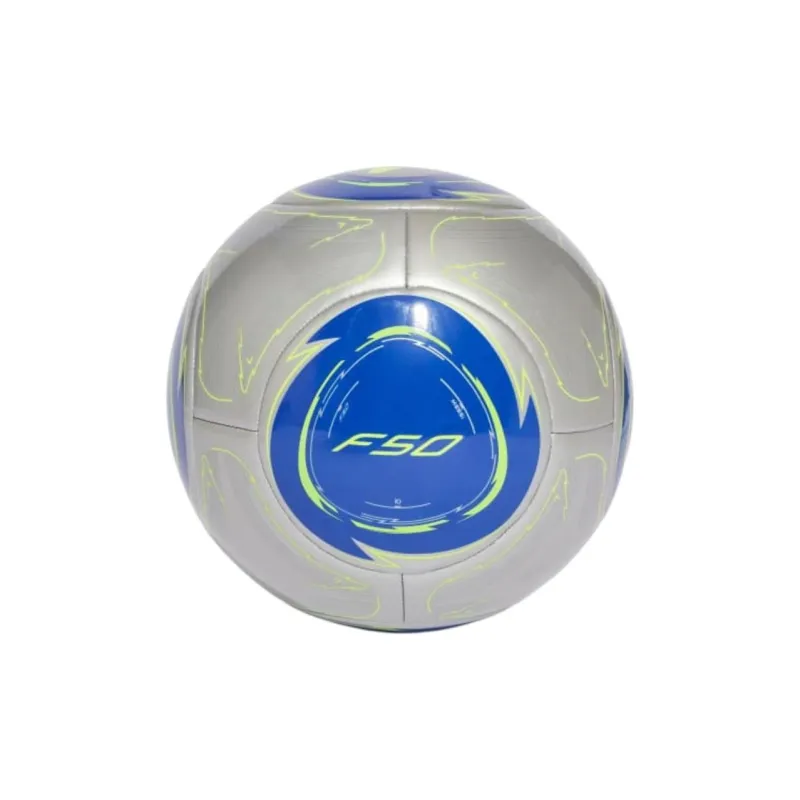 Adidas Size 5 Soccer TPU Machine Stitched Soccer Ball Unisex Metallic Silver/Clear Blue/Sun Yellow-0