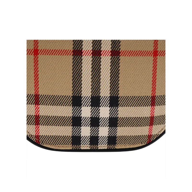 Burberry Olympia Cotton With Calfskin Crescent Bag Clutch Wallet Storage Bag Wallet Coin Purse Unisex Khaki-5