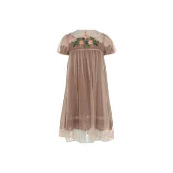 GUCCI Short Sleeved Dress Women's Beige