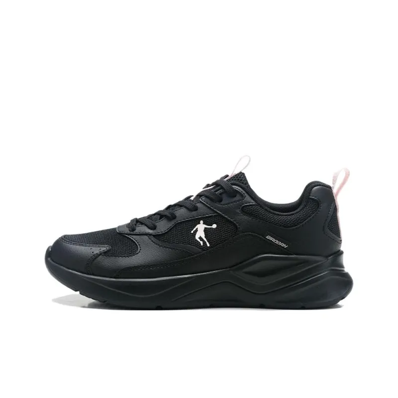 QIAODAN Abrasion Resistant Breathable Cushioning Low Top Casual Shoes Women's Black-0