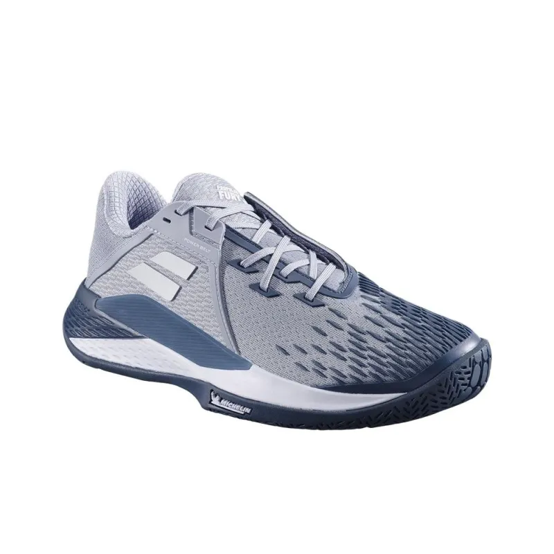 Babolat Propulse Fury 3 Abrasion Resistant Low Top Tennis Shoes Men's Gray Blue-1