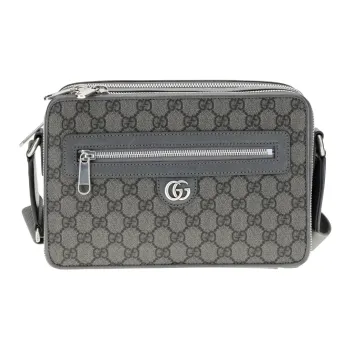 GUCCI Ophidia Artificial Leather Shoulder Bag Men's Gray