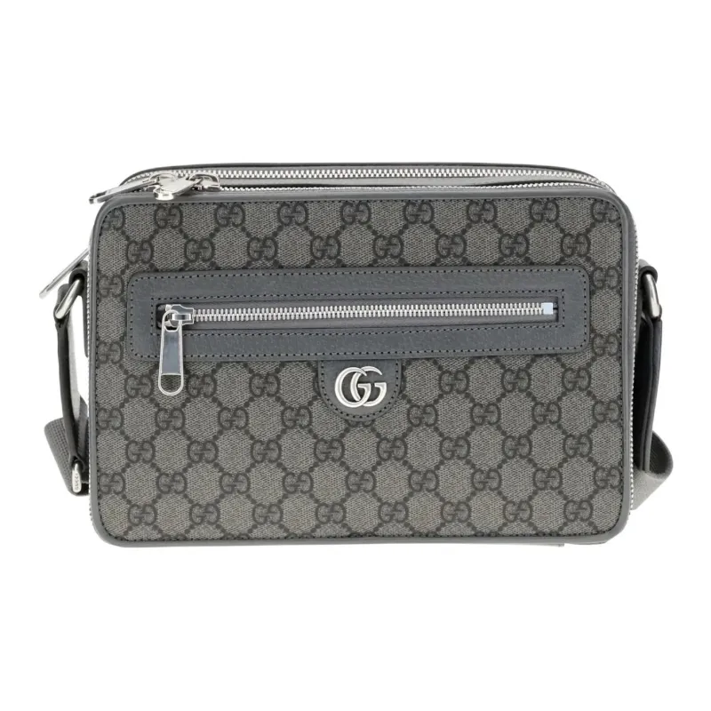 GUCCI Ophidia Artificial Leather Shoulder Bag Men's Gray-0