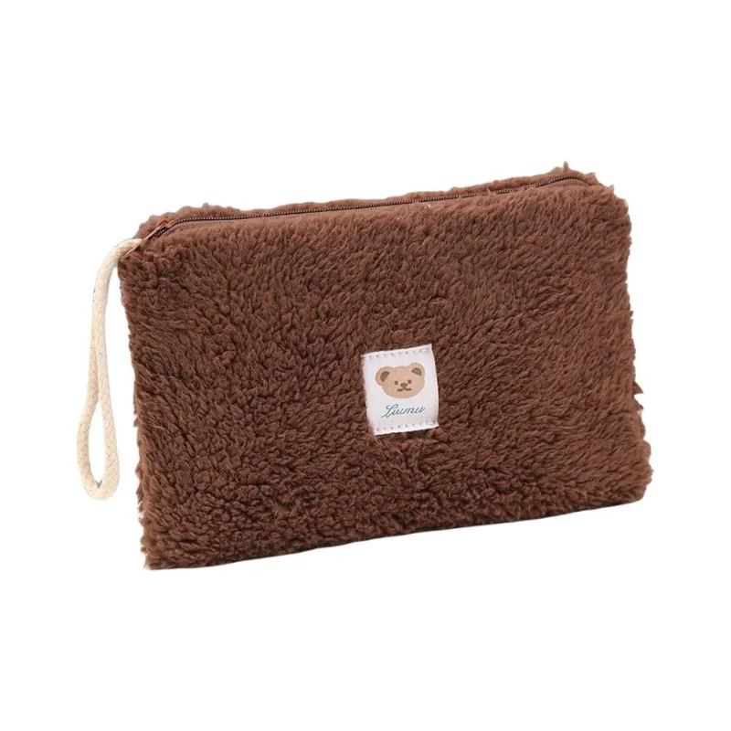 ZHIYIN Portable Plush Storage Bag With Large Capacity For Travel And Skincare Products Make up Tools-4
