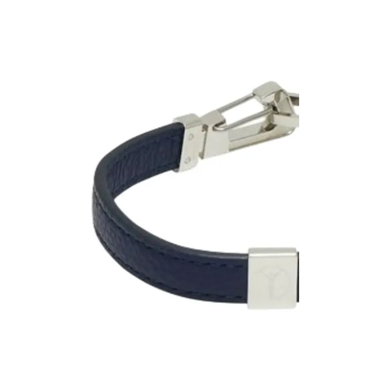MONTBLANC Leather Bracelets Men's Midnight Blue-1