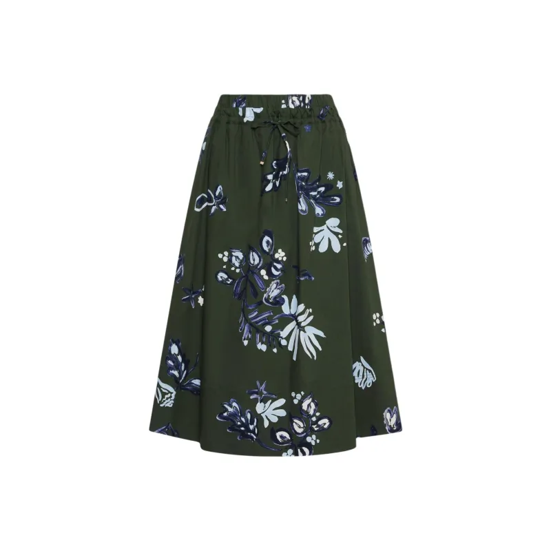Marella Casual Long Skirt Women's Dark Green-0