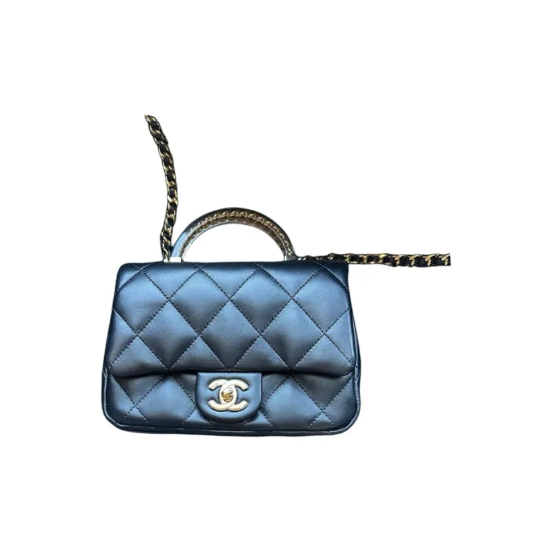 CHANEL Leather Handbag, Shoulder Bag, Crossbody Bag Women's Black-0