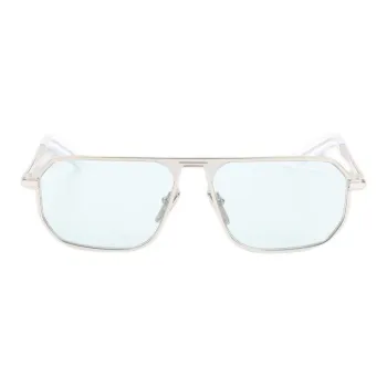 PRADA Metal Acetate Irregular Shape Sunglasses Men's Silver