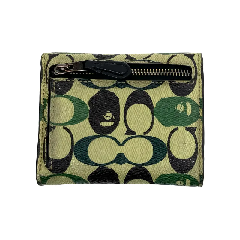 COACH Bape Collaboration Canvas Wallet Small Size Men's Yellow & Green-1