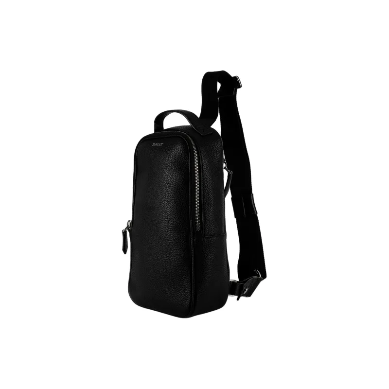 BALLY Cow Leather Sling Bag Men's Black-1